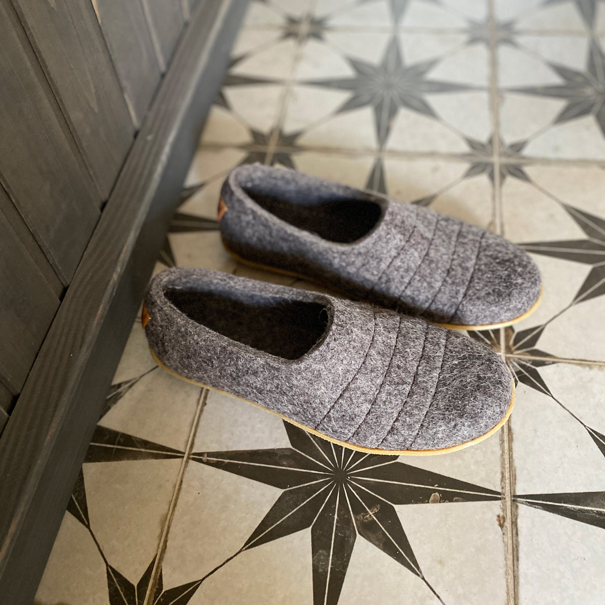 Women's Dark Grey COCOON Wool Clog Slippers