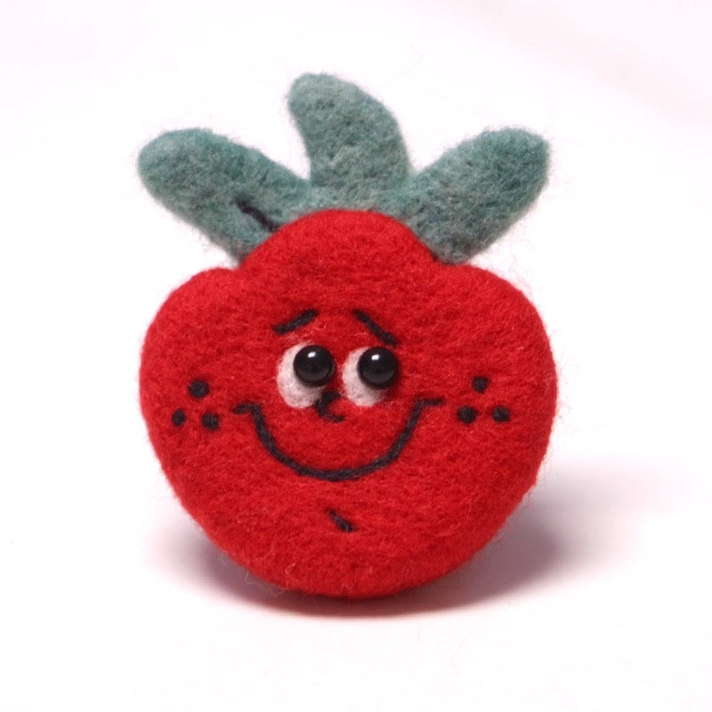 NINIGOGO - Strawberry Needle Felted Brooch