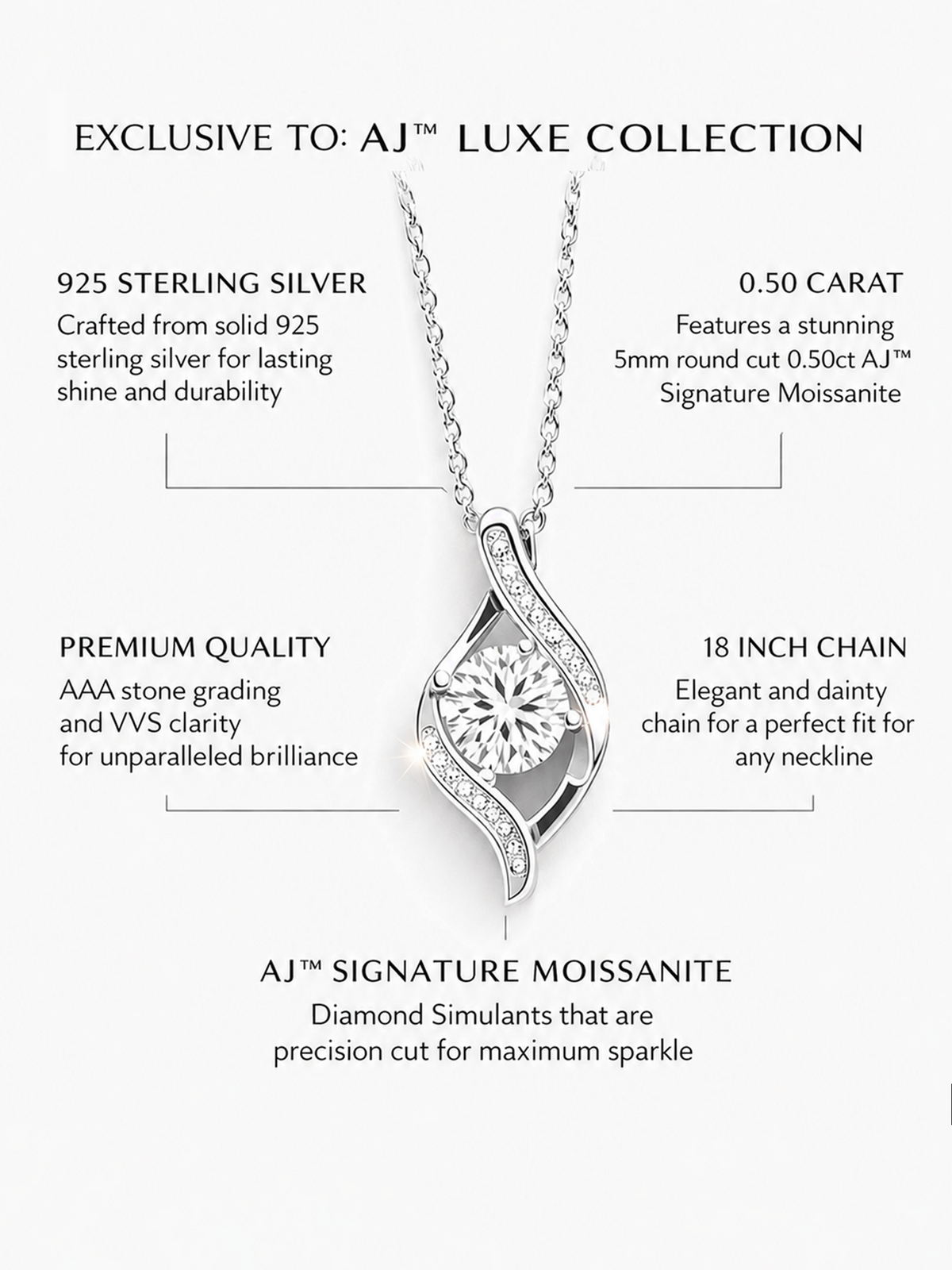 Sterling Silver Infinity Love Necklace
