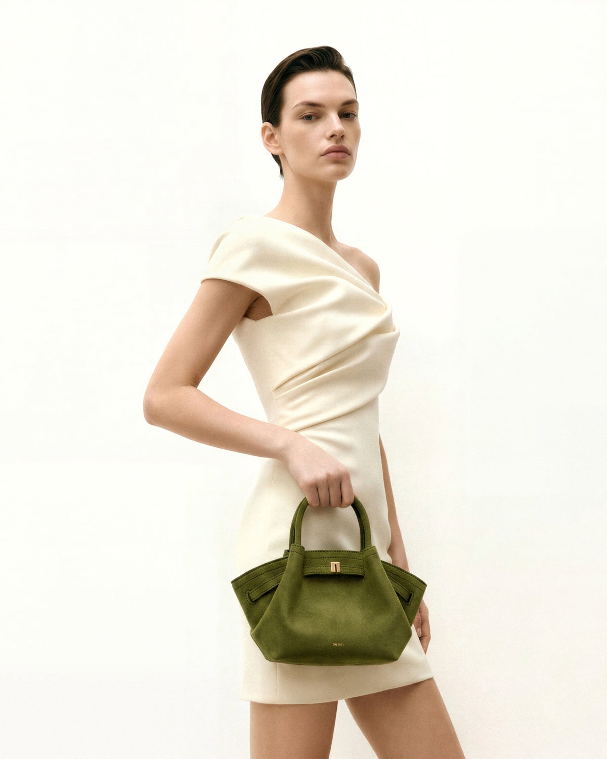 Optew Hana Mini Faux Suede Tote Bag - Dark Olive