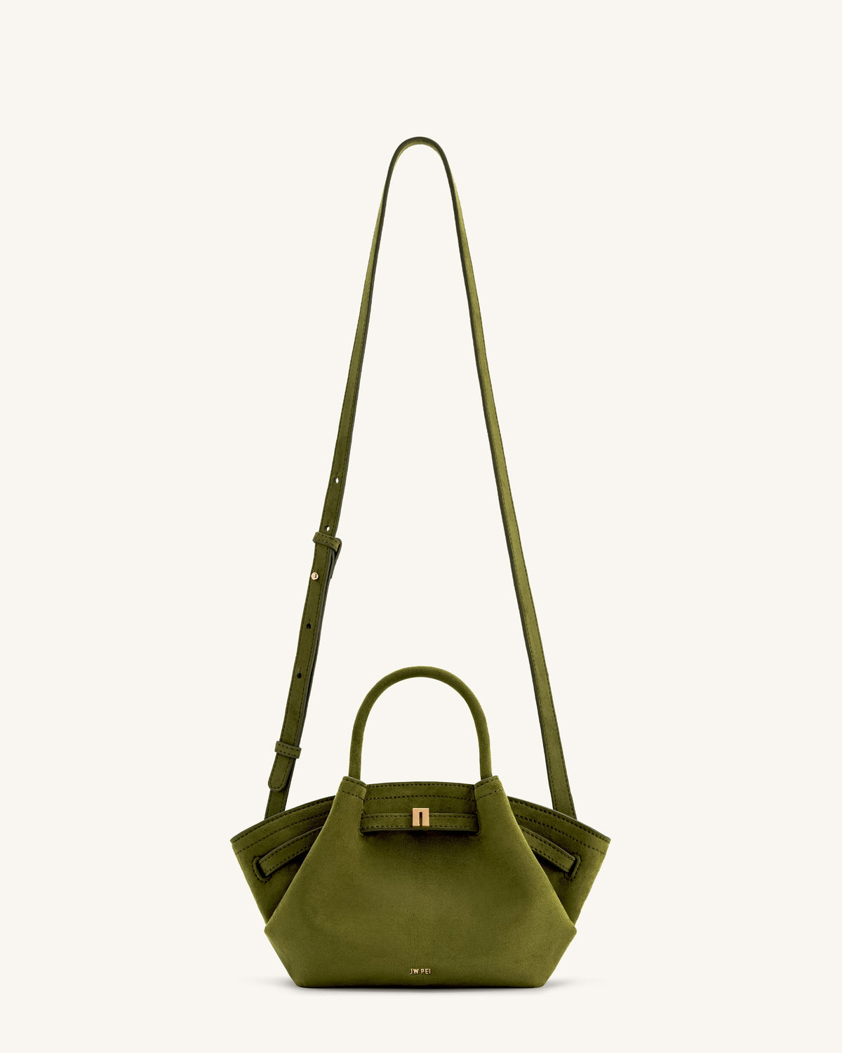 Optew Hana Mini Faux Suede Tote Bag - Dark Olive