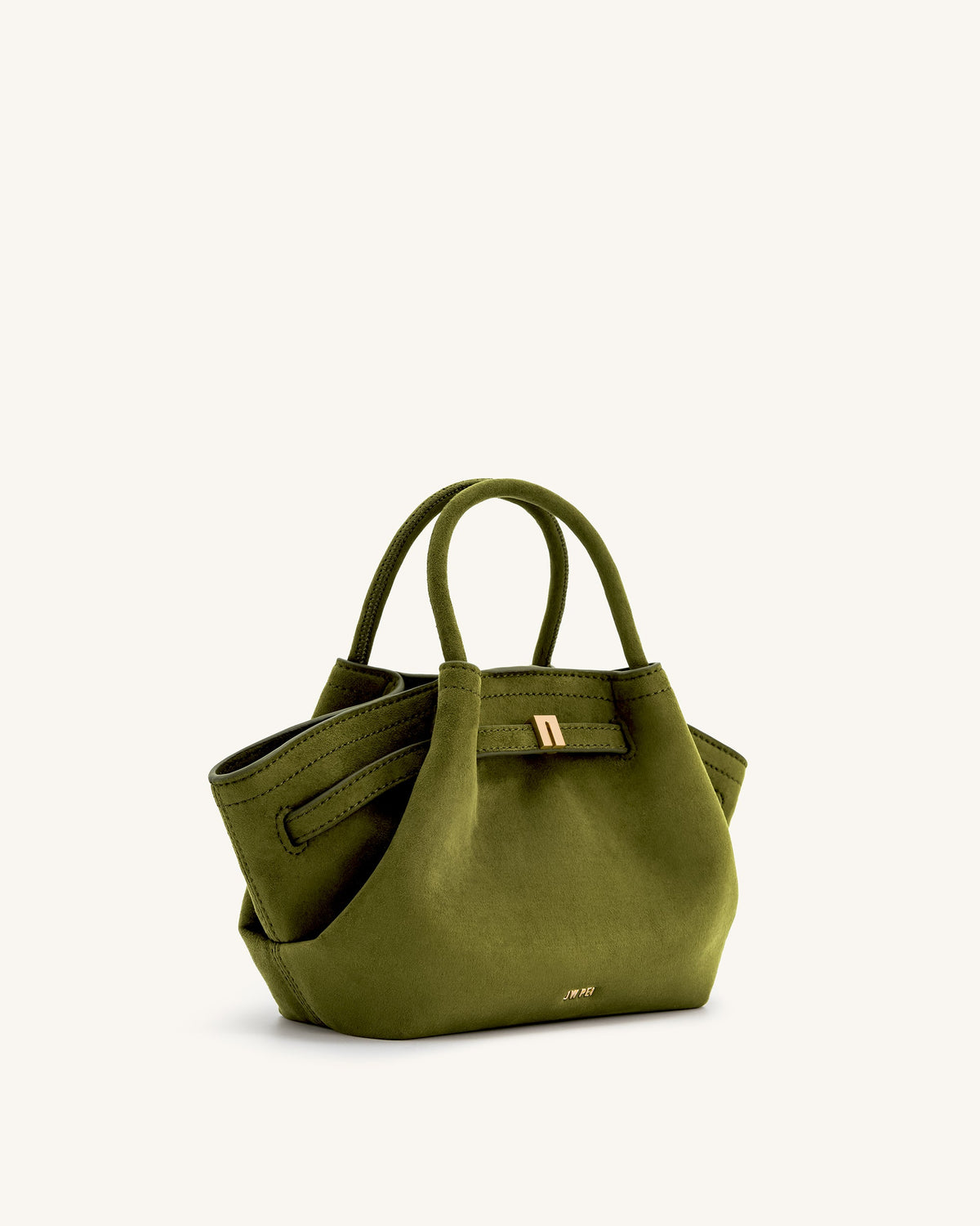 Optew Hana Mini Faux Suede Tote Bag - Dark Olive