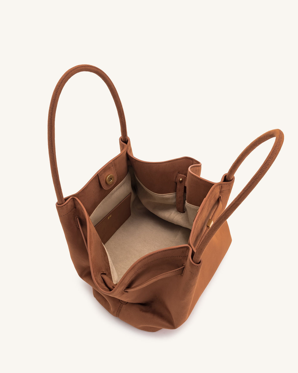Optew Hana Medium Faux Suede Tote Bag - Brown