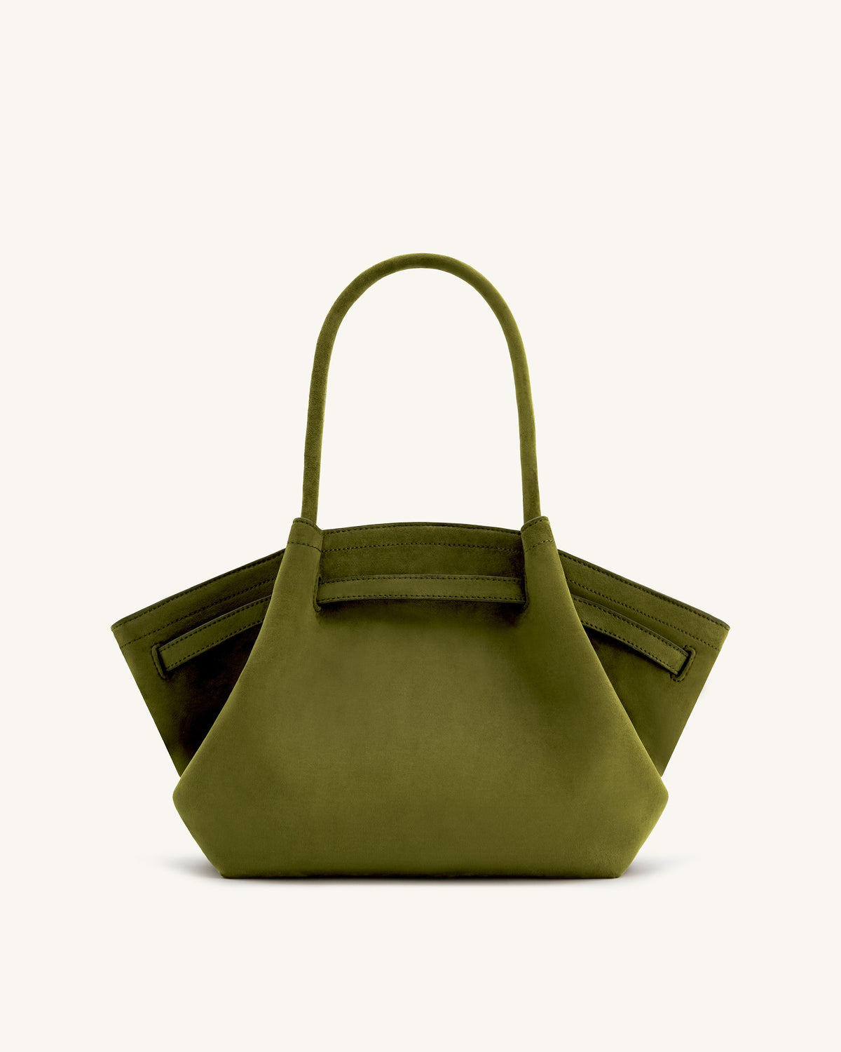 Optew Hana Medium Faux Suede Tote Bag - Dark Olive