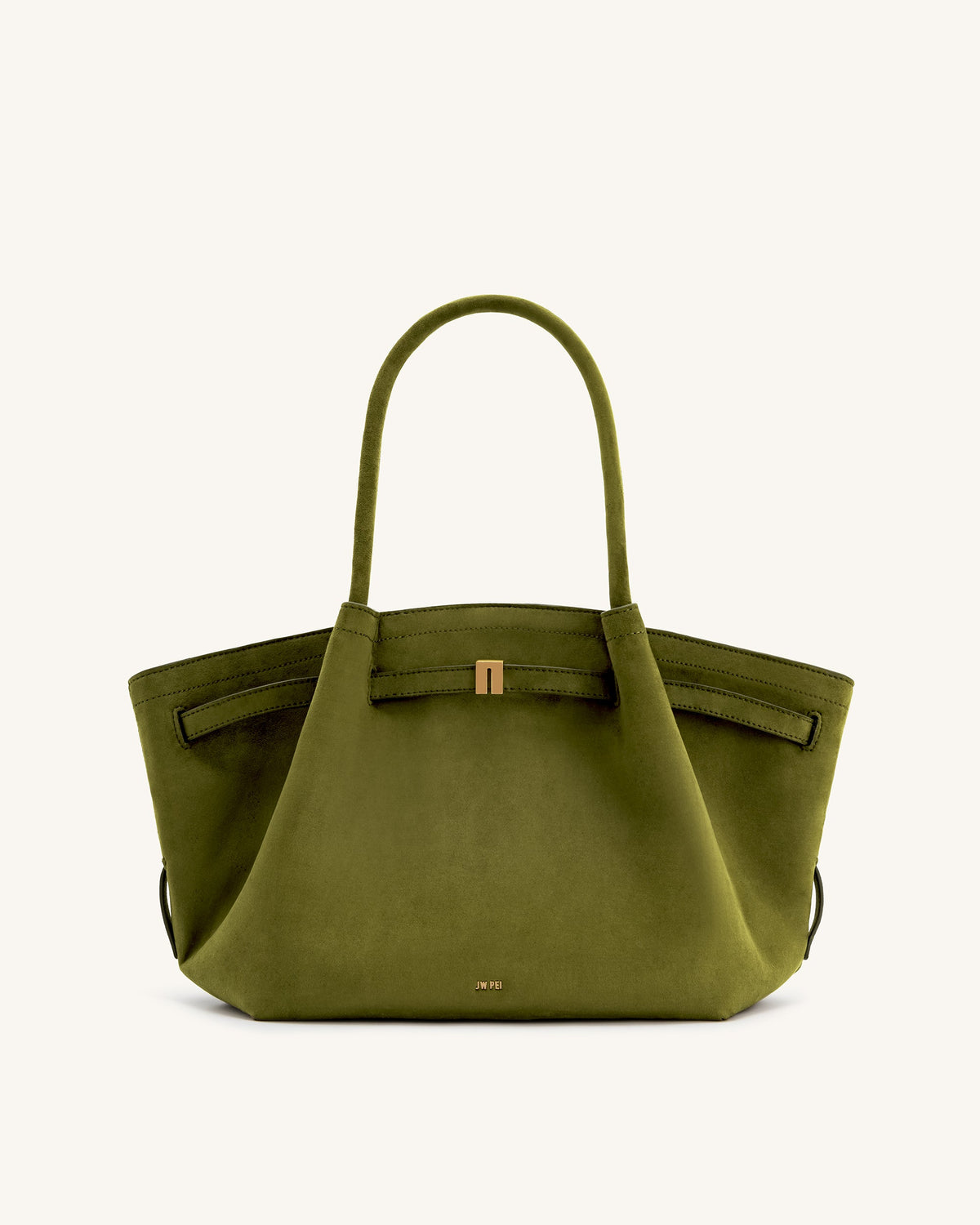 Optew Hana Medium Faux Suede Tote Bag - Dark Olive