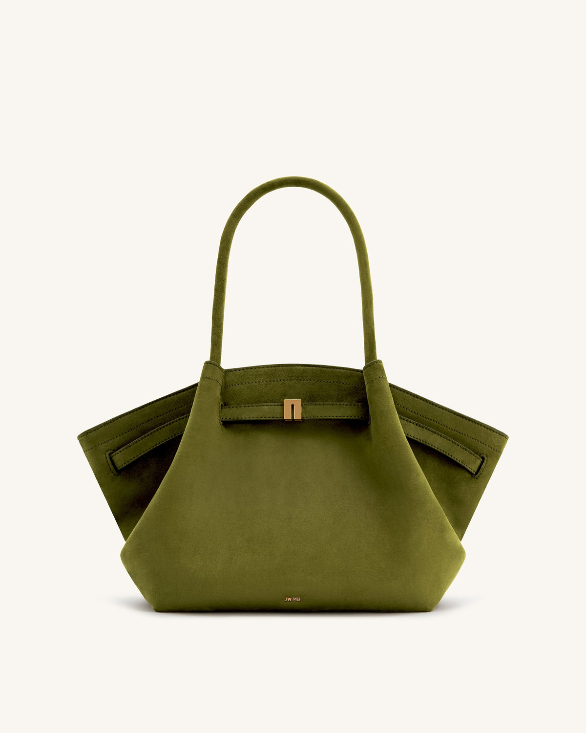 Optew Hana Medium Faux Suede Tote Bag - Dark Olive