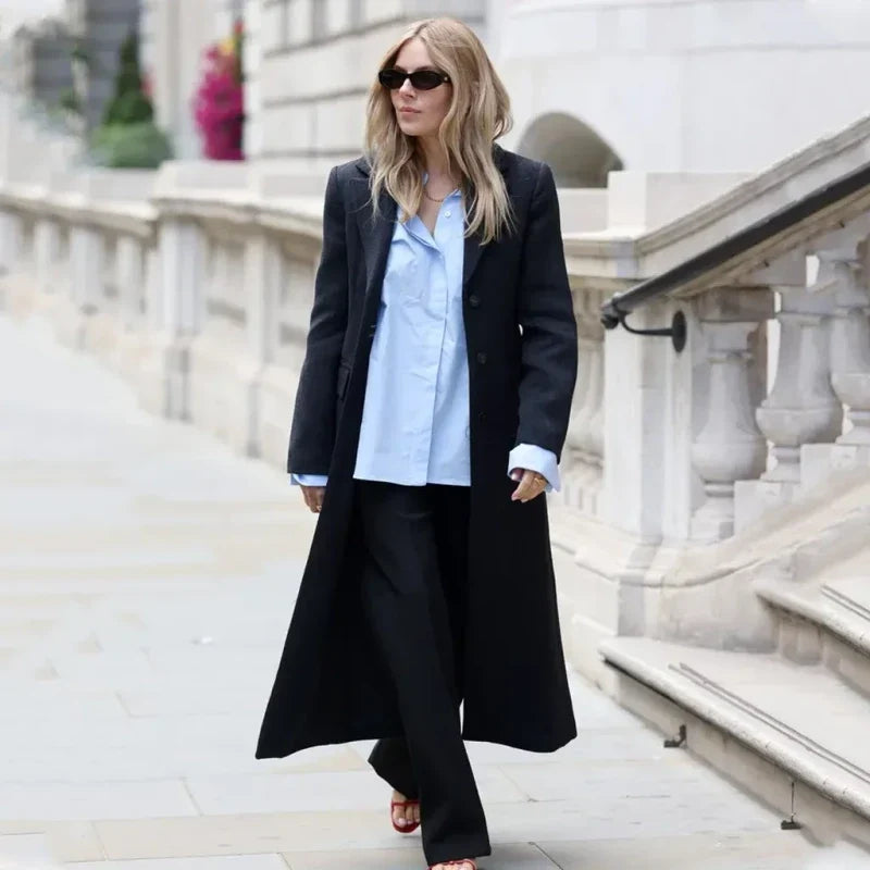 London Fashion Week 2026 Sienna Miller Black Coat