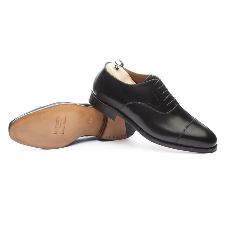 101198 - Black Calf Cap Toe Oxford - G