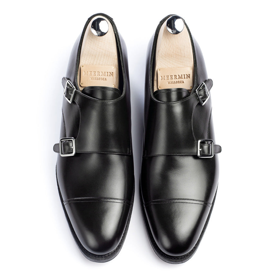 101341 - Black Calf Double Monk Strap Shoe - E