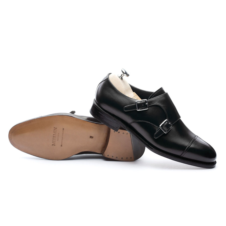 101341 - Black Calf Double Monk Strap Shoe - E