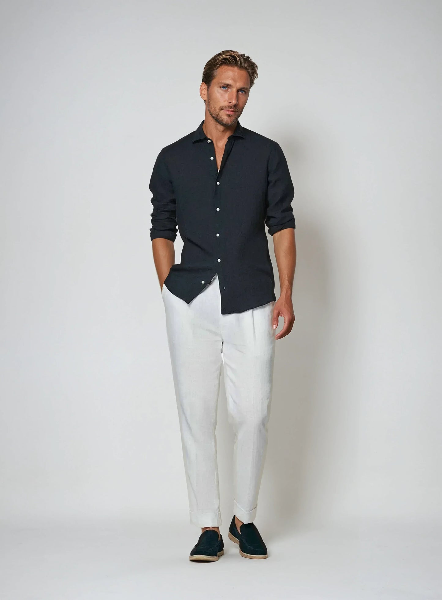 Optew Men’s Linen Button Shirt