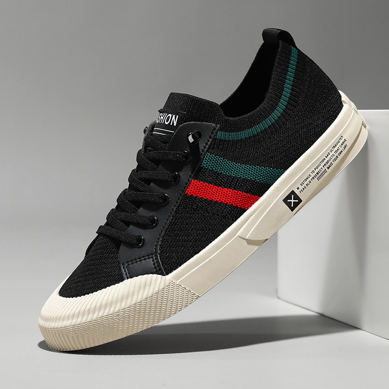 Optew Casual Lace-up Sneakers for Men - Striped Detail