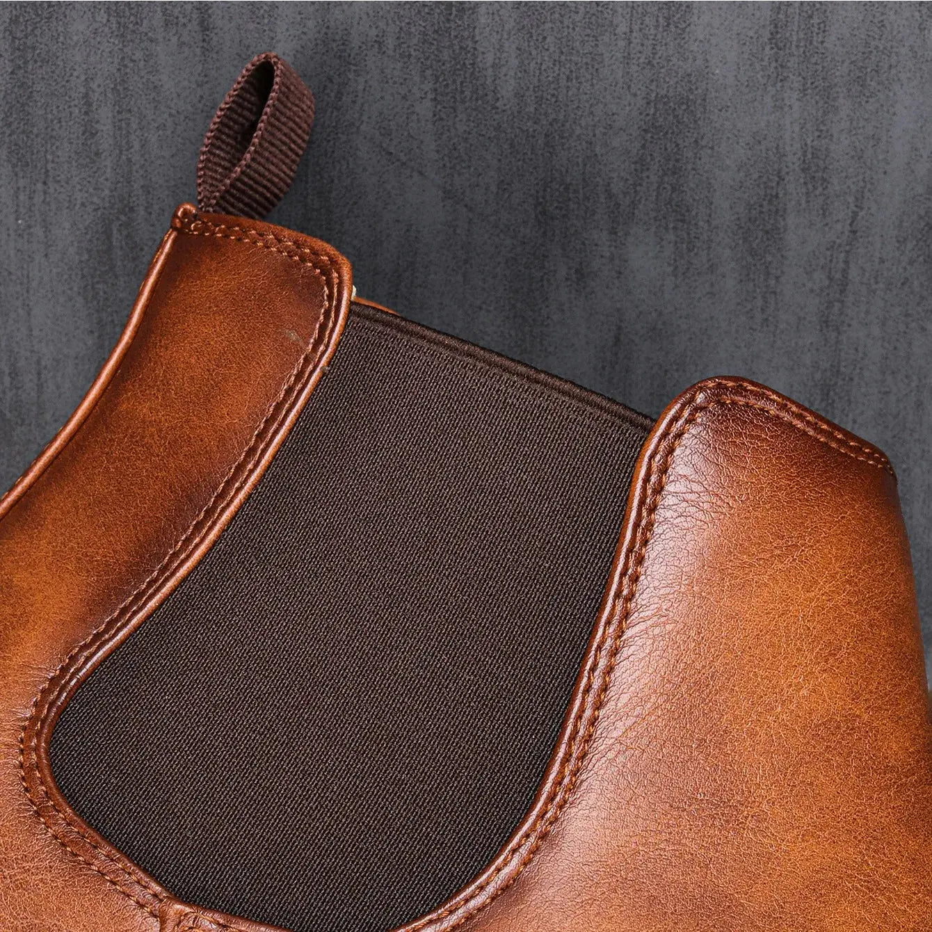Optew Men's Chelsea Boots Synthetic Leather Retro Slip-On Comfortable Fashion