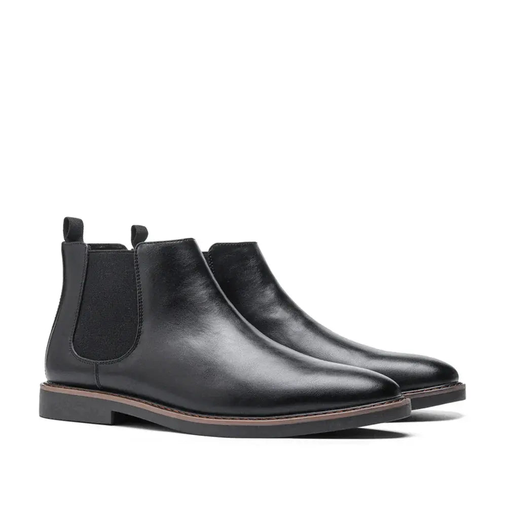 Optew Men's Chelsea Boots Synthetic Leather Retro Slip-On Comfortable Fashion