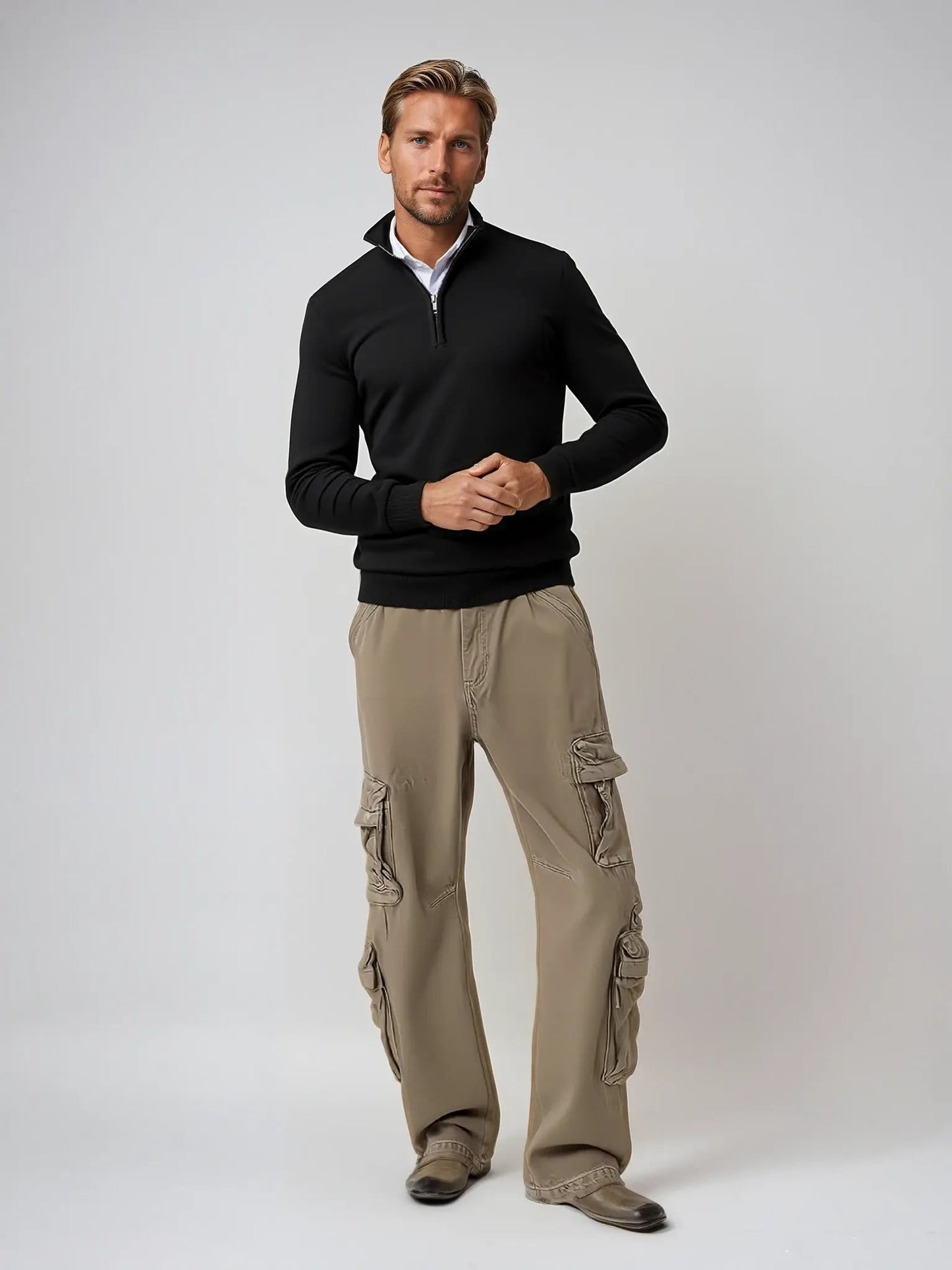 Optew Men's Classic Half-Zip Sweater