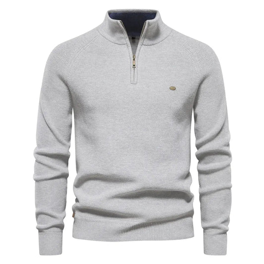 Optew Men's Half Zip Jumper in Wool Blend – Classic Knitted Style