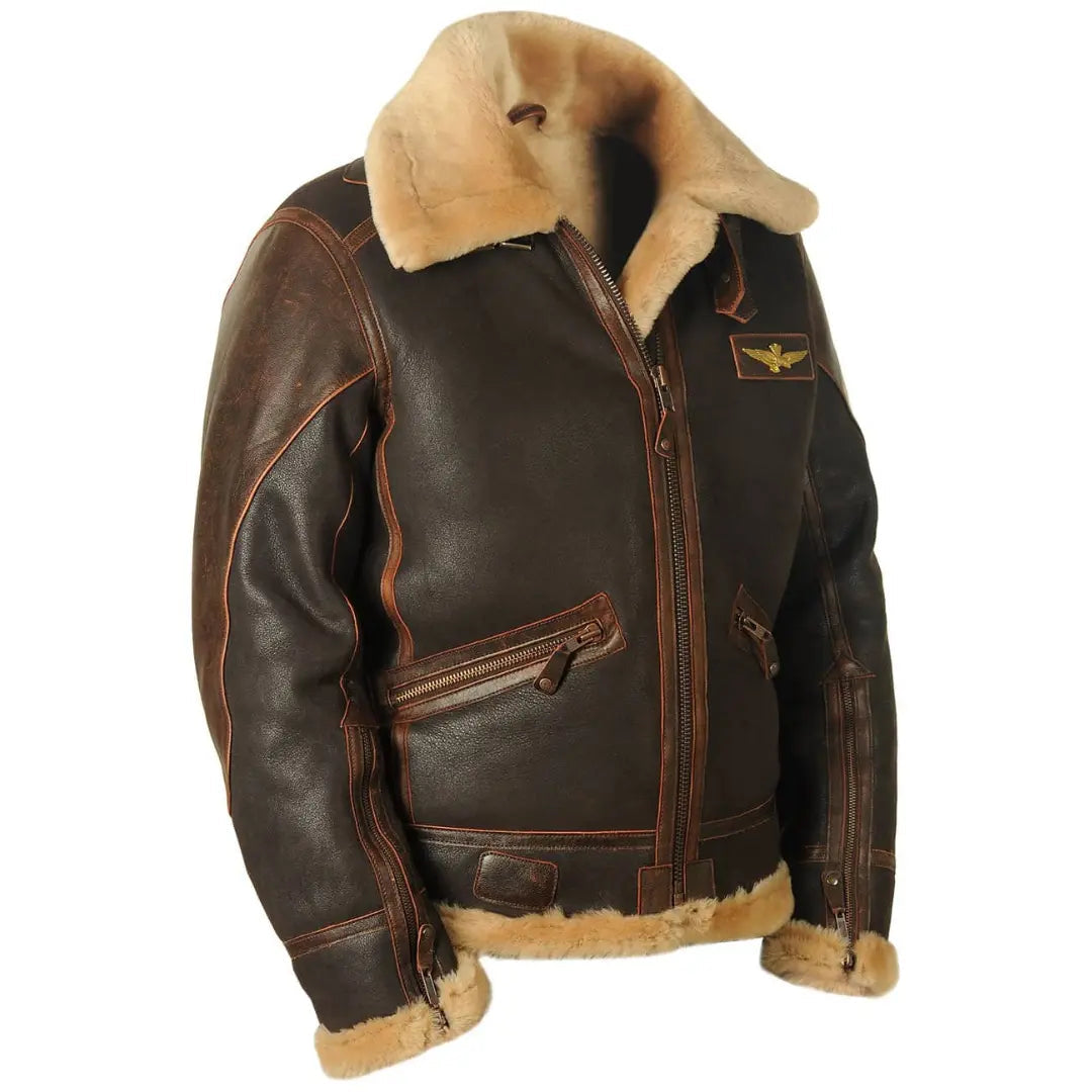 Optew Men’s Fleece-Lined Bomber Jacket with Collar