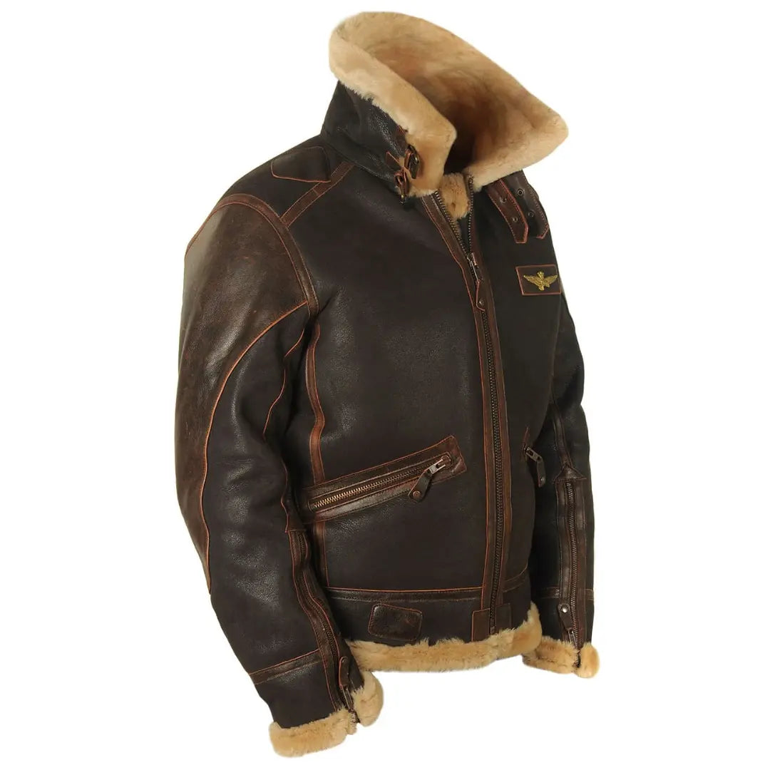 Optew Men’s Fleece-Lined Bomber Jacket with Collar