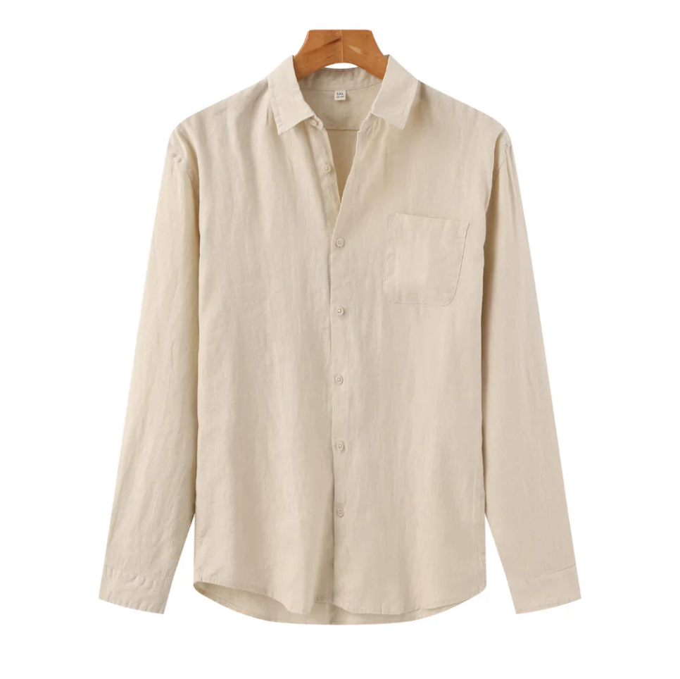Optew Men’s Linen Long Sleeve Shirt