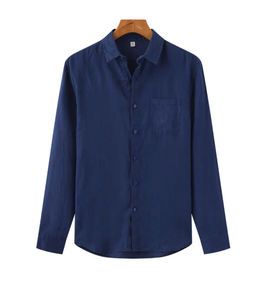 Optew Men’s Linen Long Sleeve Shirt