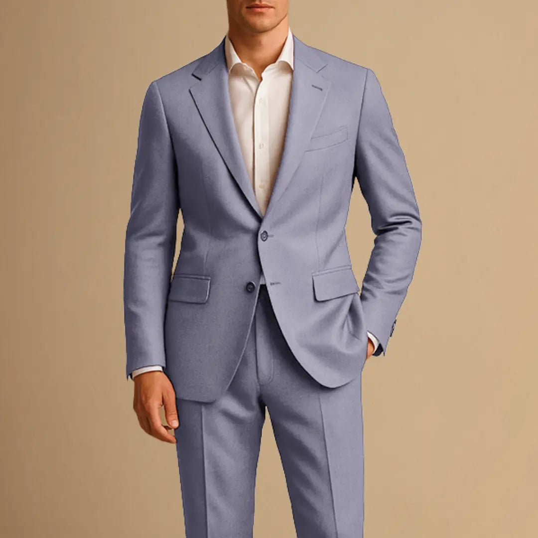 Optew Men's Slim Fit Suit Lightweight Two Piece for Weddings and Formal Events