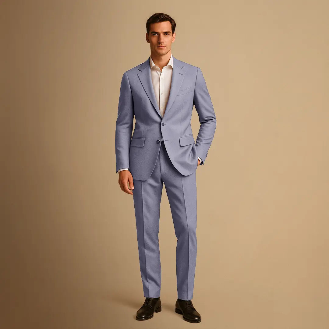 Optew Men's Slim Fit Suit Lightweight Two Piece for Weddings and Formal Events