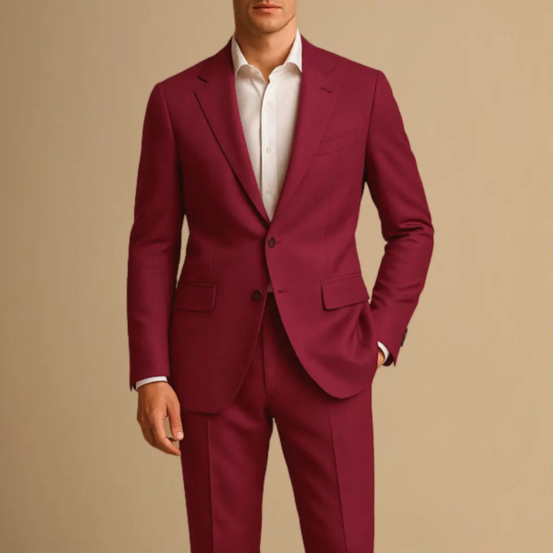 Optew Men's Slim Fit Suit Lightweight Two Piece for Weddings and Formal Events