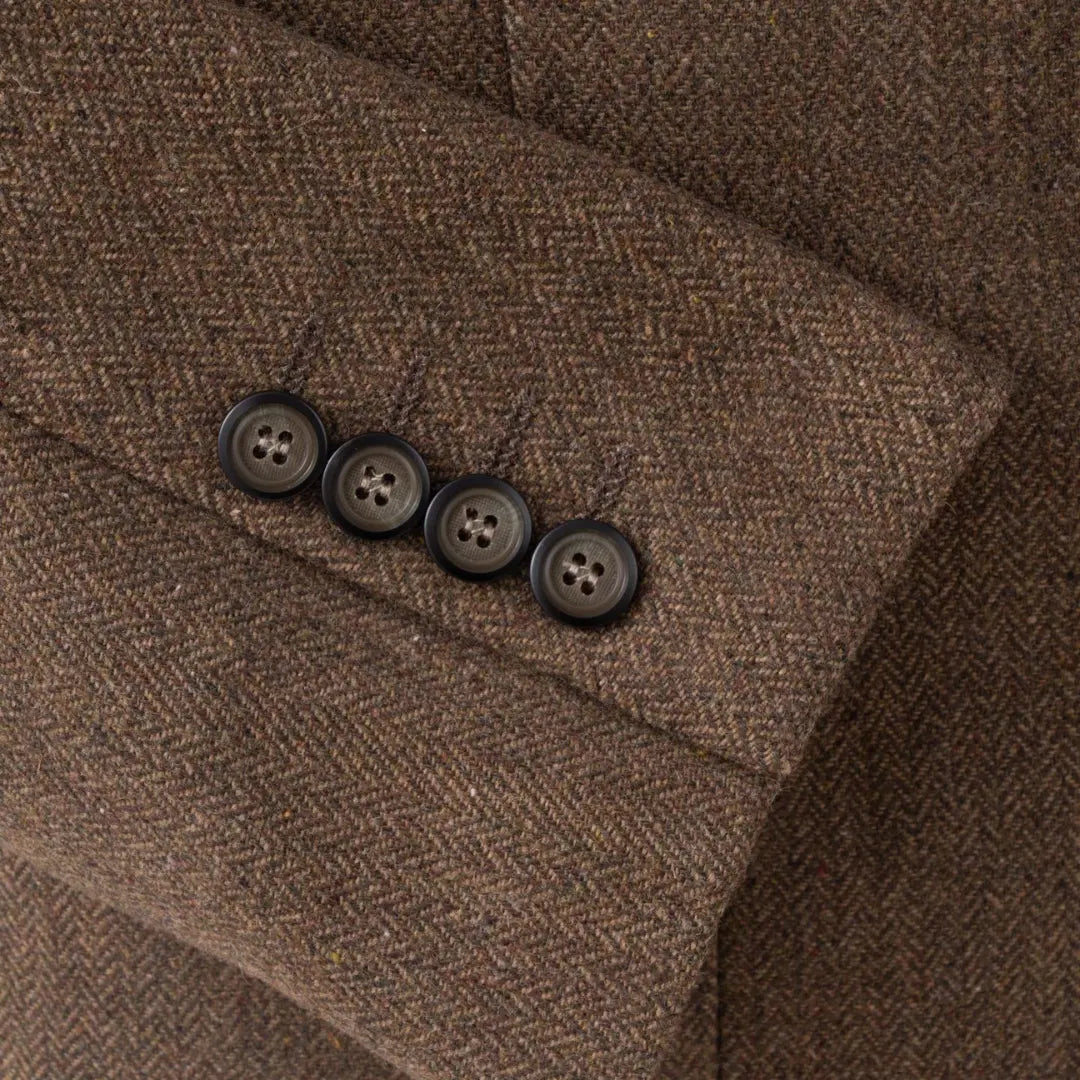 Optew Men's Slim Suit Blended Fabric Three-Piece with Coordinated Vest
