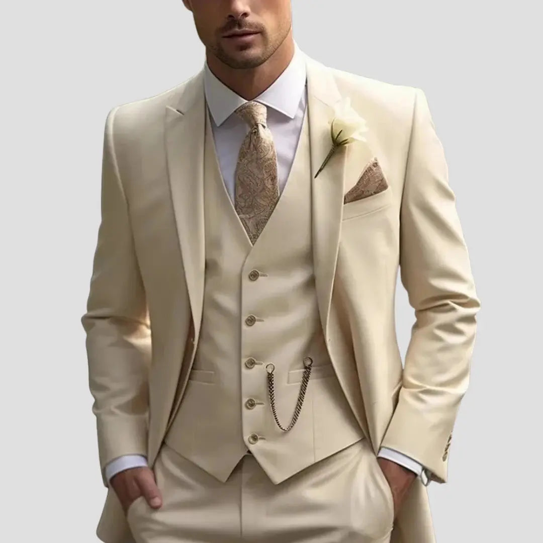 Optew Men’s Slim Fit Three-Piece Suit