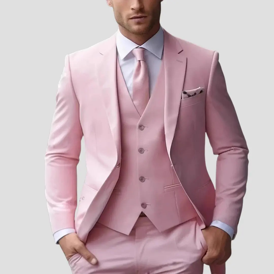 Optew Men’s Slim Fit Three-Piece Suit