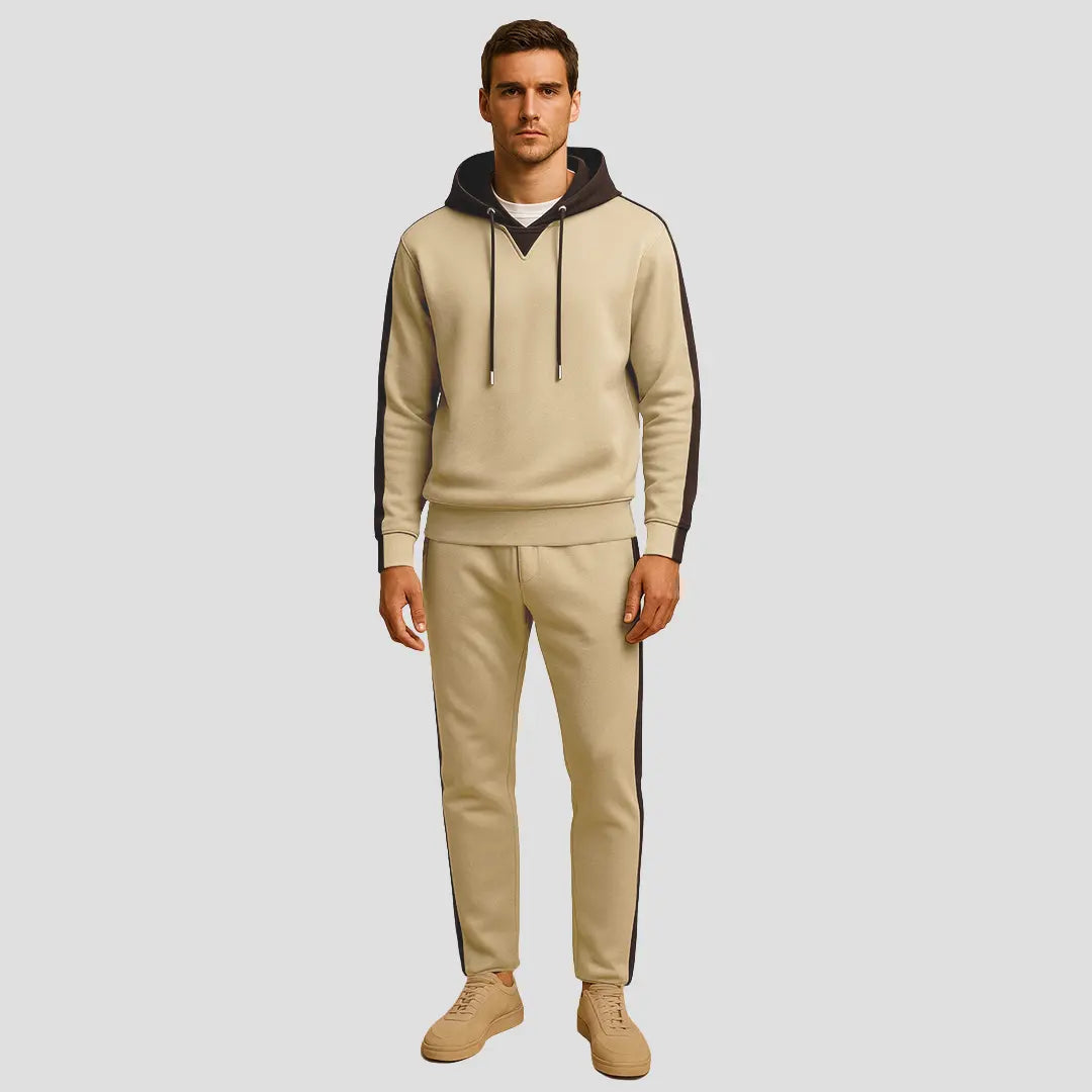 Optew Men's Tracksuit Set Mesh Casual Outfit Soft Breathable Material