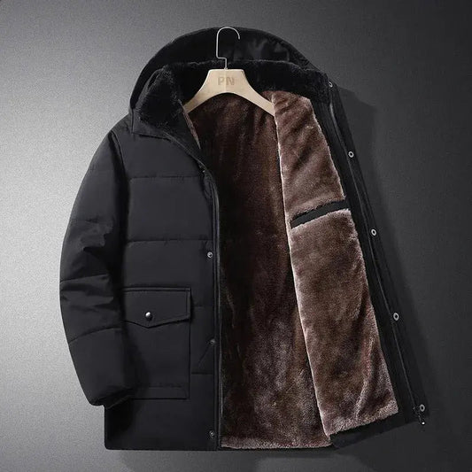 Optew Men’s Warm Fleece-Lined Outdoor Jacket with Hood