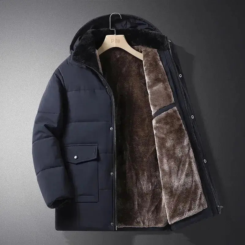 Optew Men’s Warm Fleece-Lined Outdoor Jacket with Hood