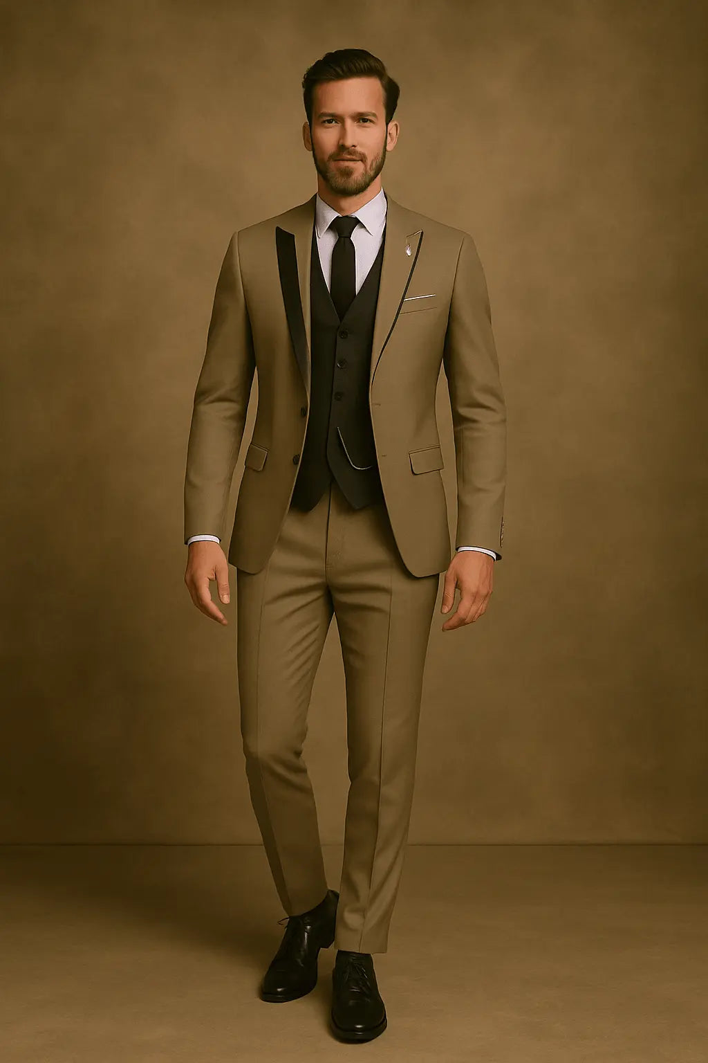 Optew Men’s Slim Fit 3‑piece Suit – Blazer, Waistcoat & Trousers Set