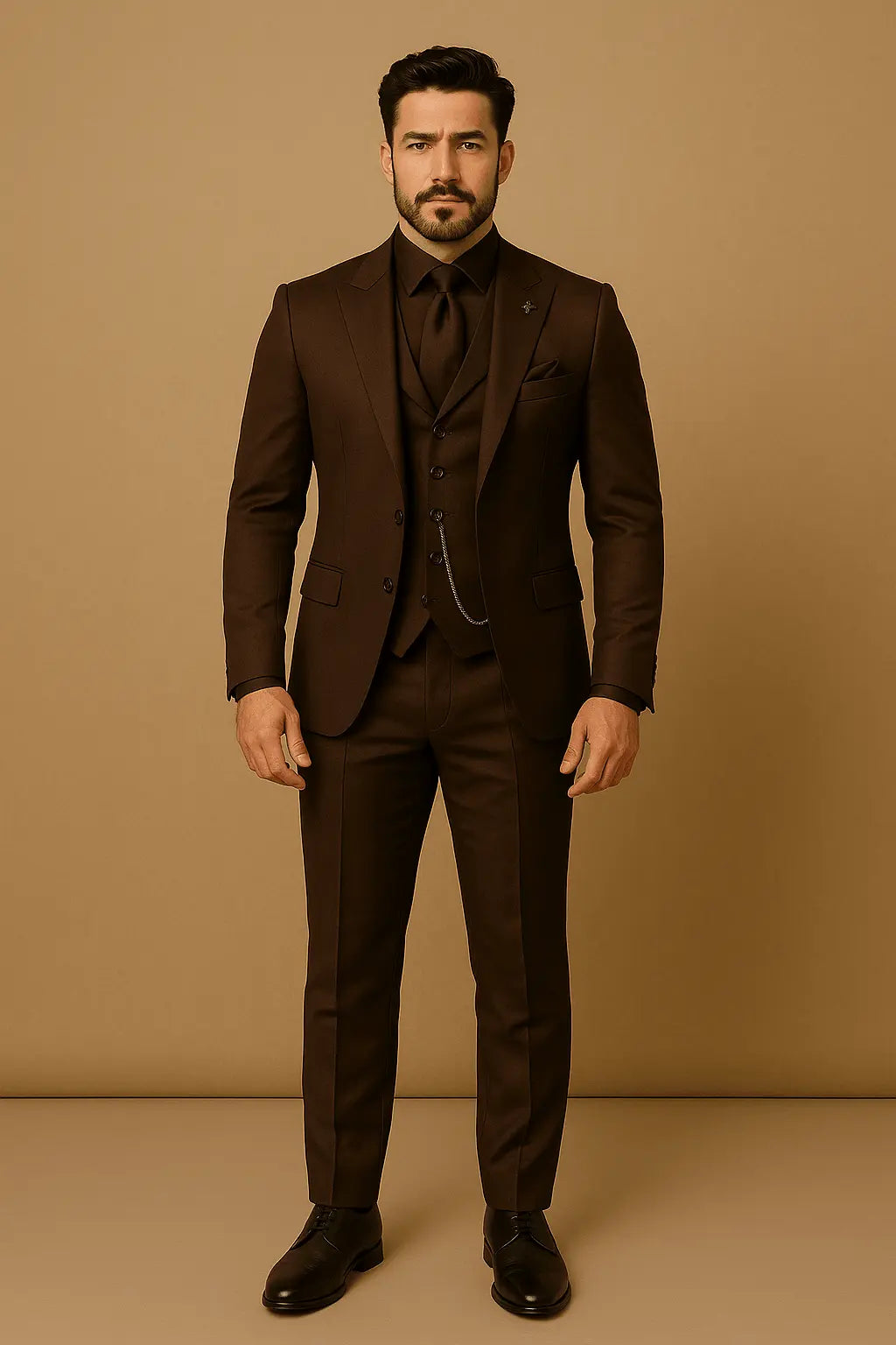 Optew Men’s Slim Fit 3‑piece Suit – Blazer, Waistcoat & Trousers Set