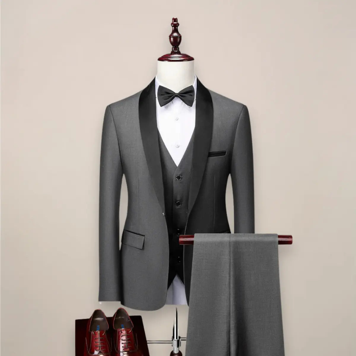 Optew Men’s Slim Fit 3‑piece Tuxedo Suit – Formal Wedding & Event Wear