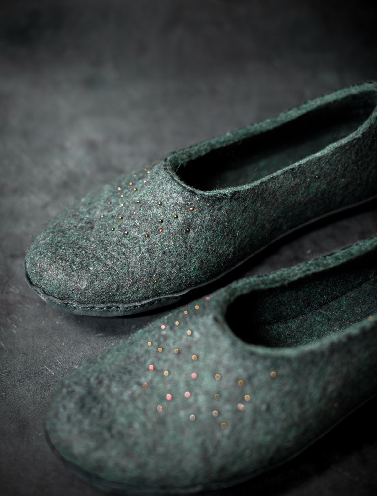 MARGOT Forest Green Customisable Ballerina Slippers