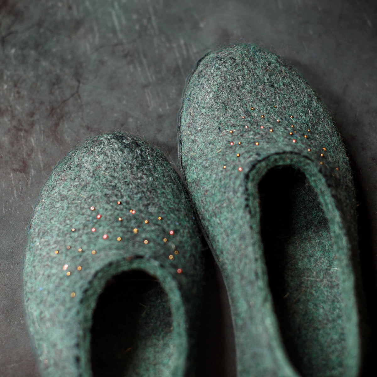 MARGOT Forest Green Customisable Ballerina Slippers