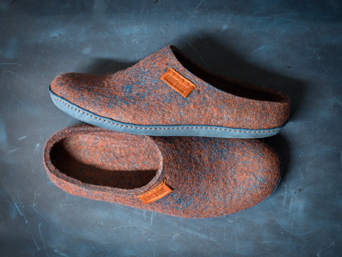 SEMI-V Slip-On Wool Slippers - Rusted Metal