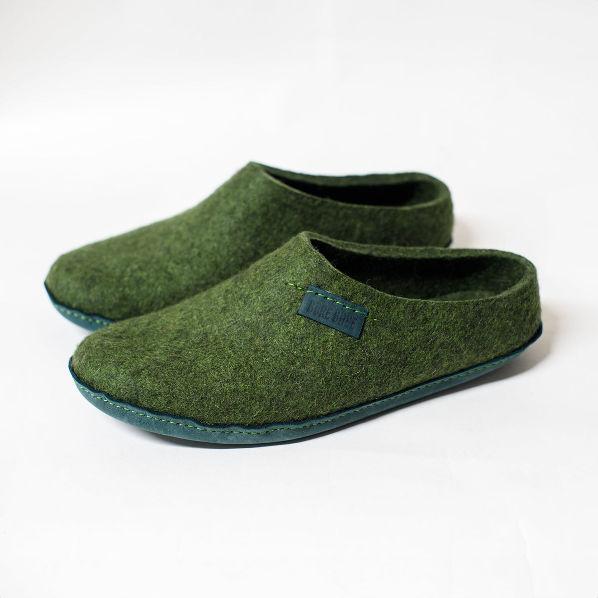 Men's Easy Slip-On Wool Slippers - Dark Olive