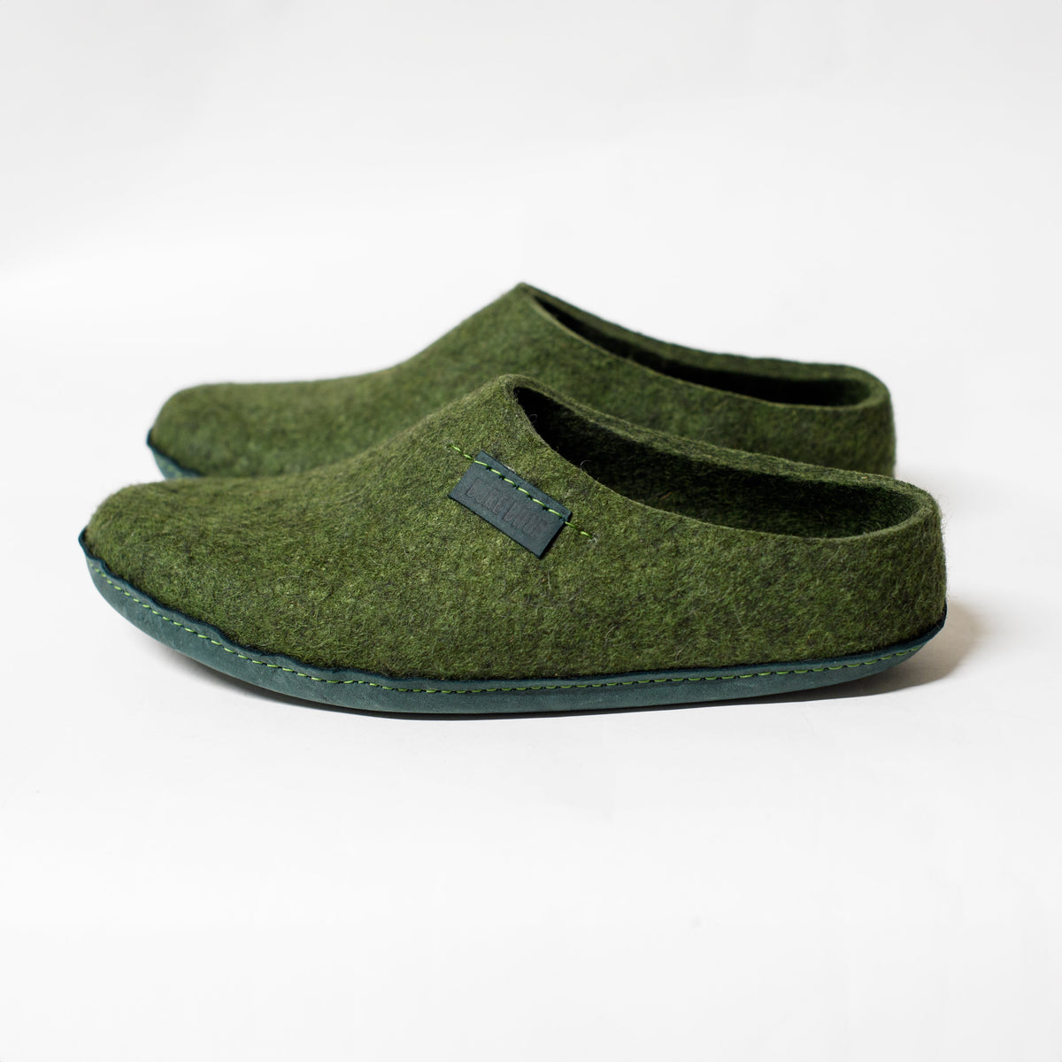Men's Easy Slip-On Wool Slippers - Dark Olive