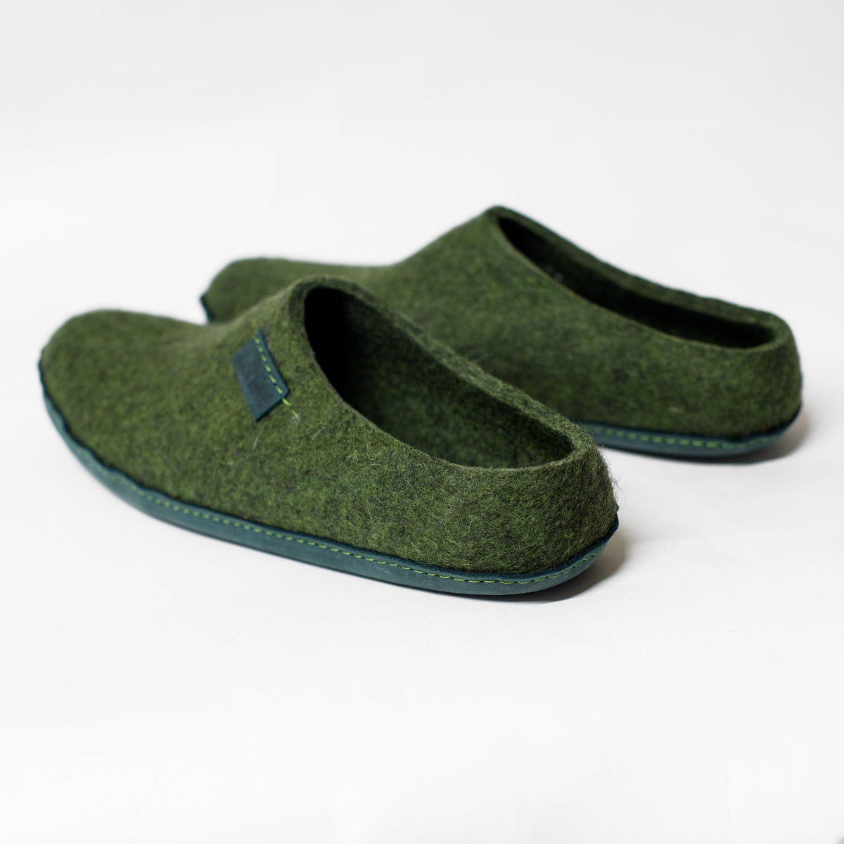 Men's Easy Slip-On Wool Slippers - Dark Olive