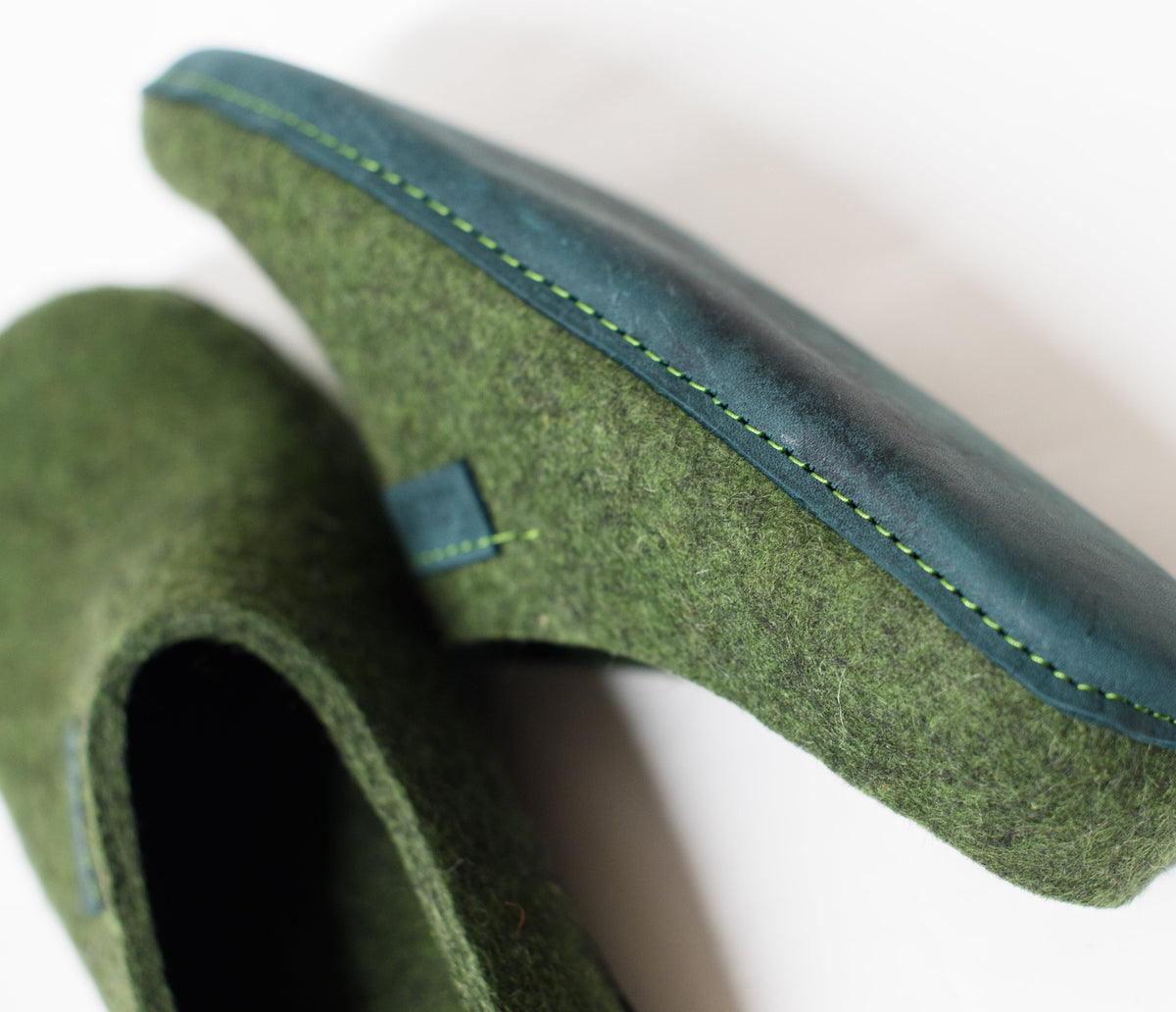 Men's Easy Slip-On Wool Slippers - Dark Olive