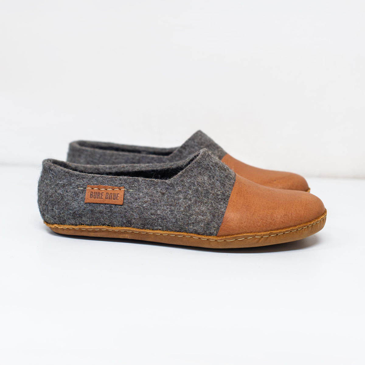 Men's Dark Grey WOOCAPS Felted Wool Clogs