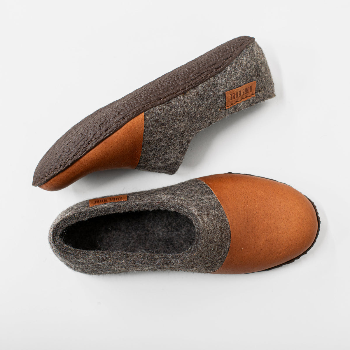 Men's Dark Grey WOOCAPS Felted Wool Clogs
