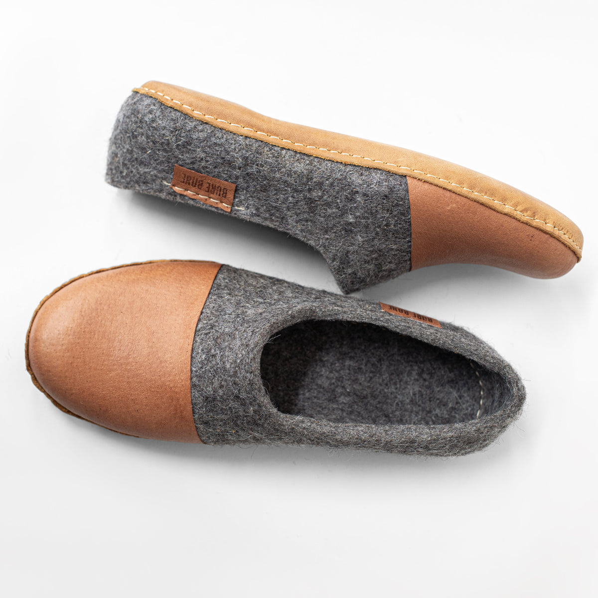 Men's Dark Grey WOOCAPS Felted Wool Clogs