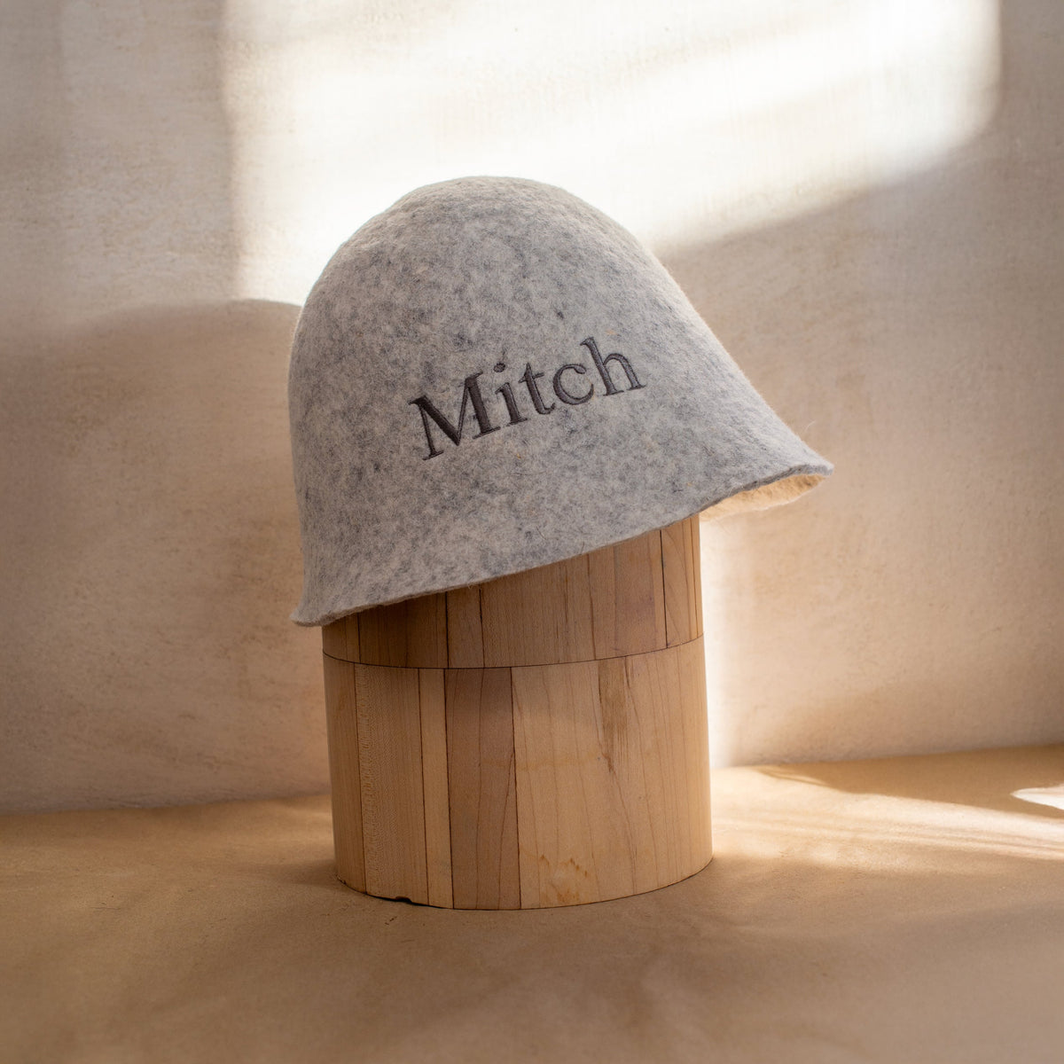 Soft Felted Wool Sauna Hat - Custom Name Personalization