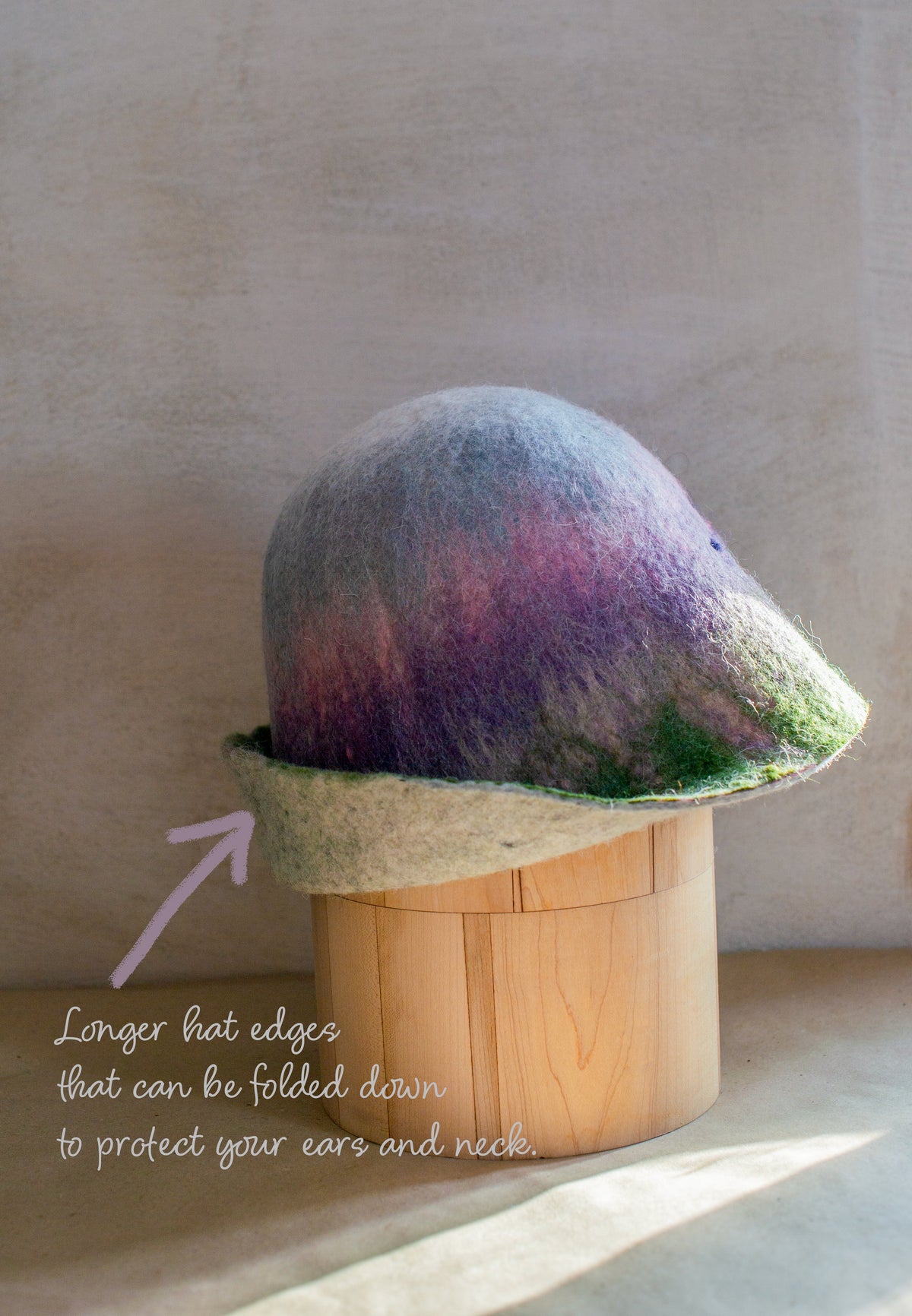 Thicker Double-Sided Felted Wool Sauna Hat - Custom Name