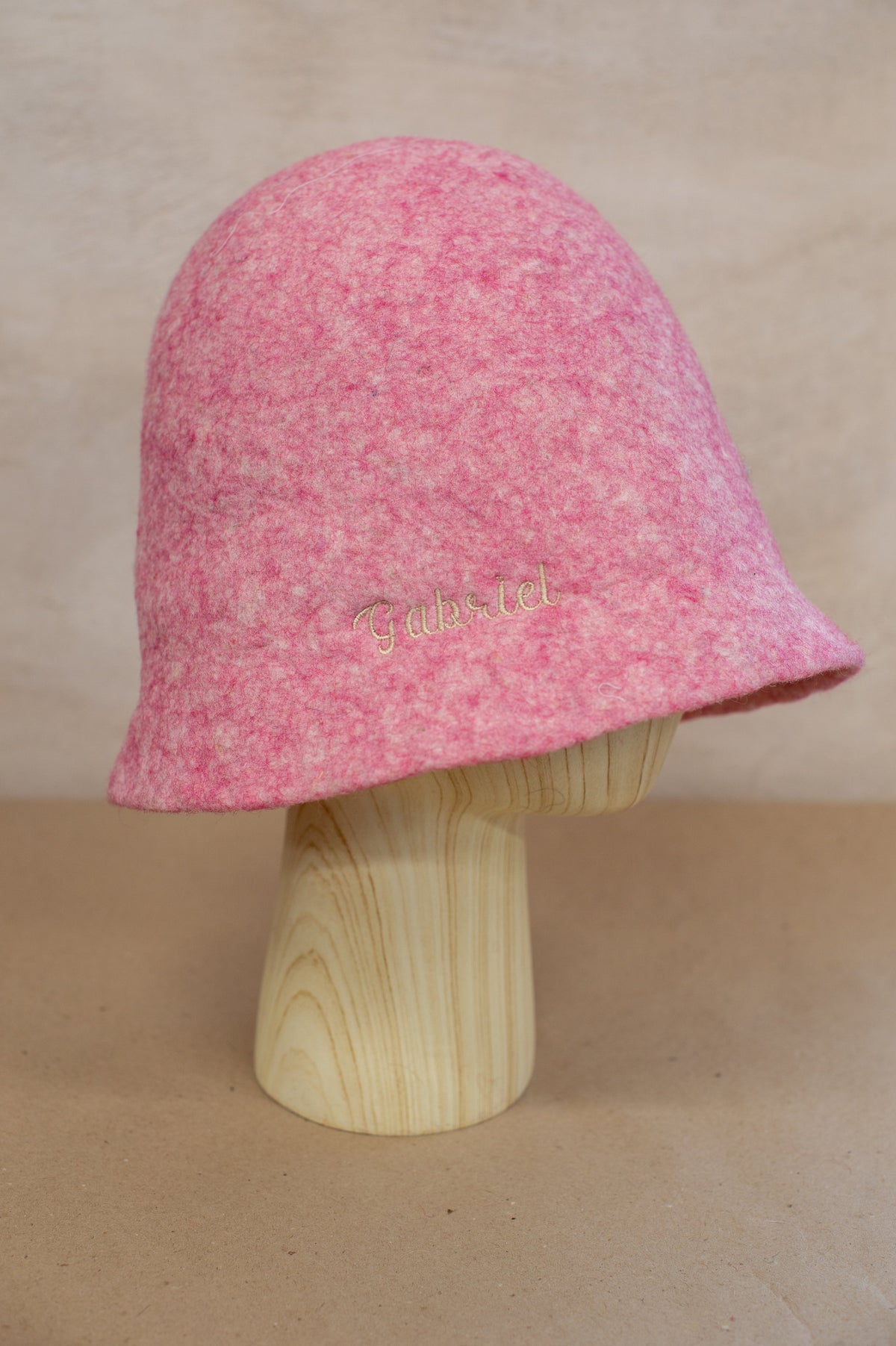 Soft Felted Wool Sauna Hat - Custom Name Personalization