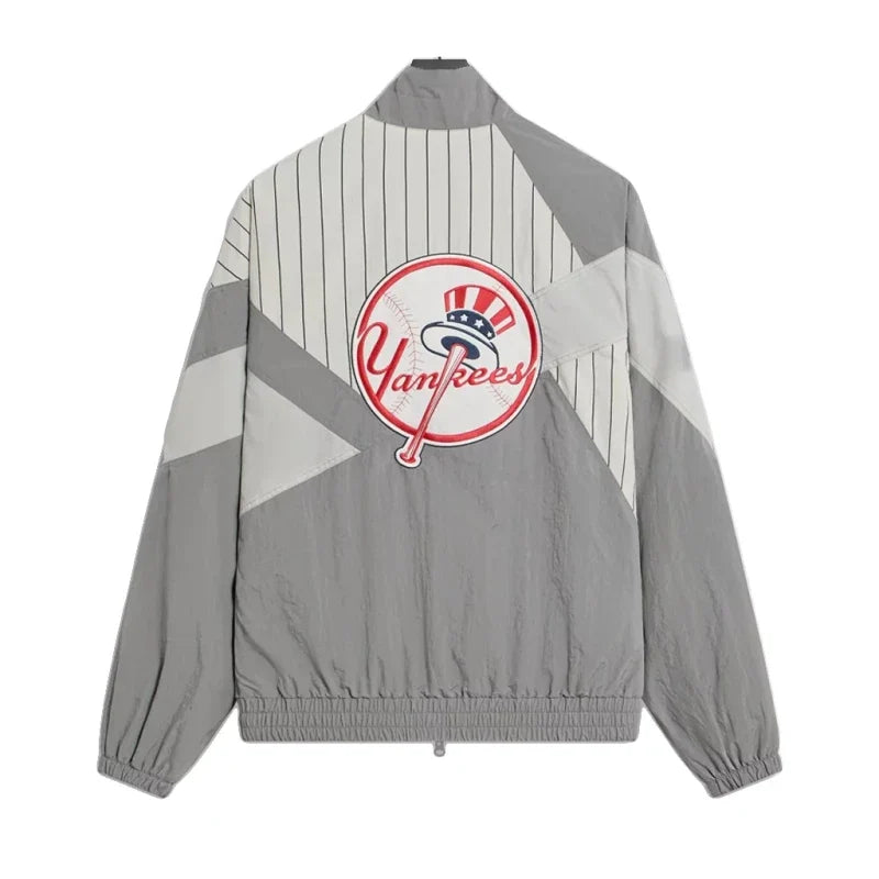 Yankees Grey Pinstripe Windbreaker Jacket